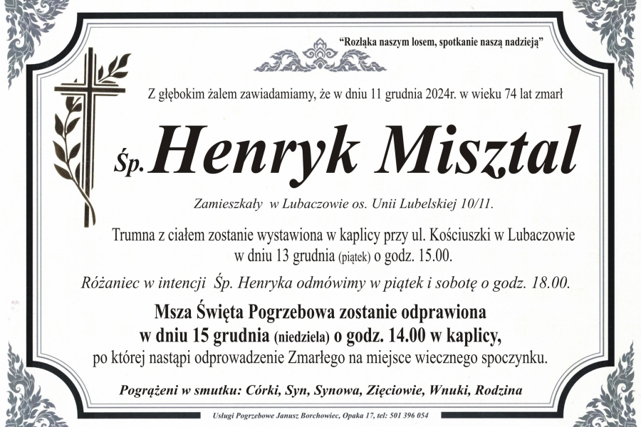 Zmarł Henryk Misztal